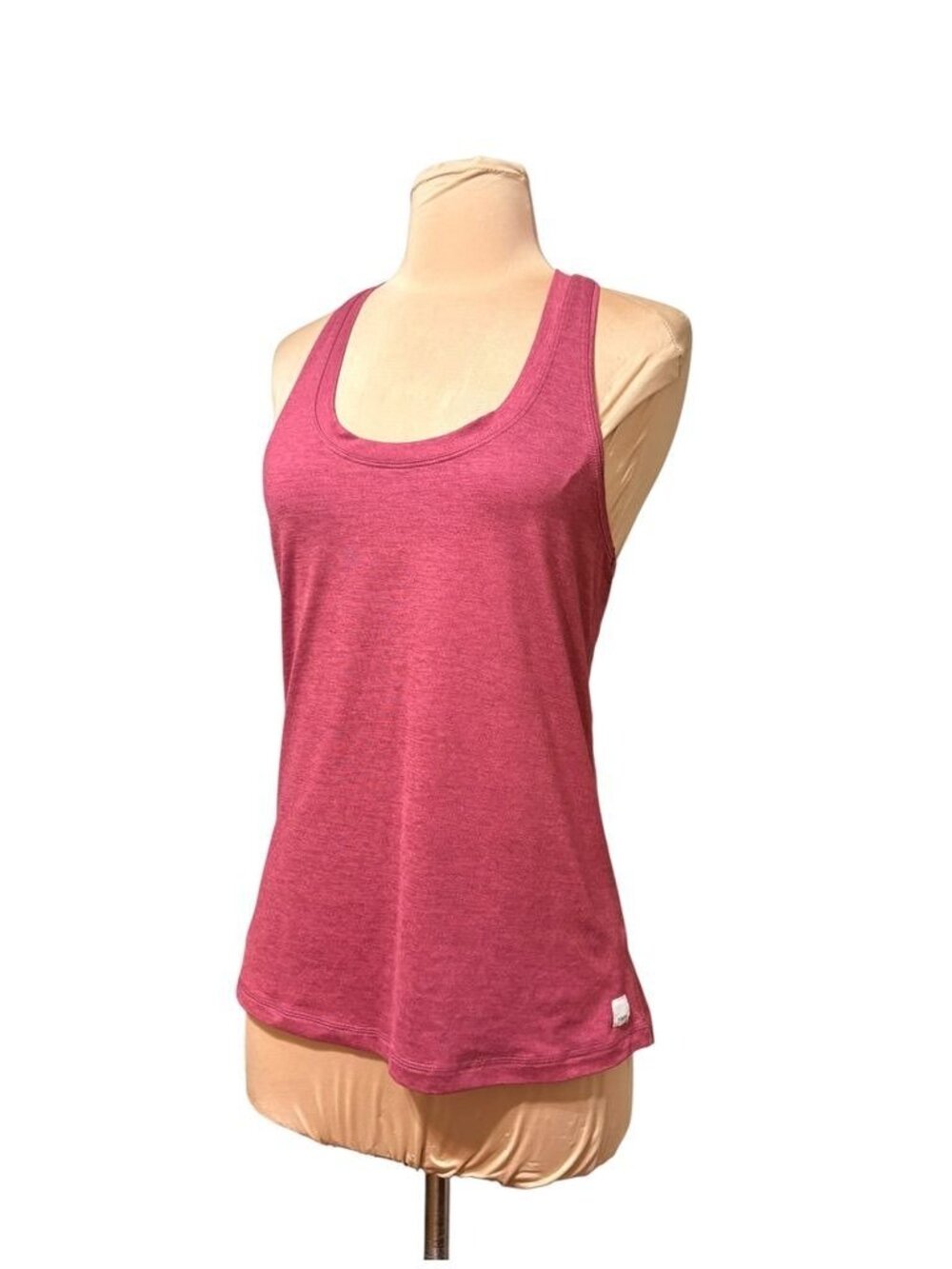 Vuori Lux Performance Tank Small Rose Heather Blush Racerback EUC Active Run
